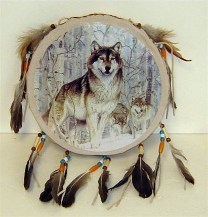 Wolf Tamborine Dream Catcher - Style 2