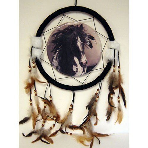 13" Horse Dream Catcher w/ Feathers