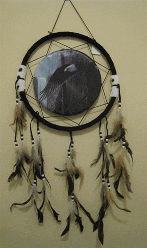 13" Flying Eagle Dream Catcher w/ Feathers