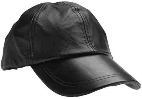Black Leather Baseball Cap