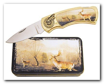 Deer Knife in Metal Tin
