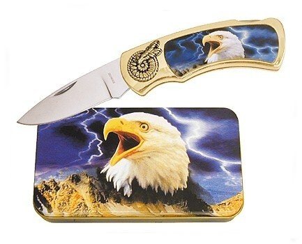Eagle Knife in Metal Tin