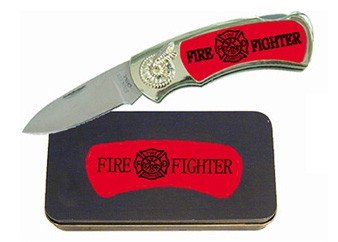 Fire Fighter Knife in Metal Tin