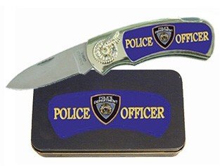 Police Man Knife in Metal Tin