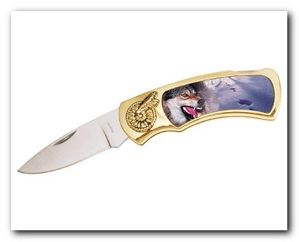 Wolf Knife in Metal Tin