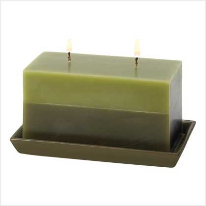 Two-Tone Greenery Candle