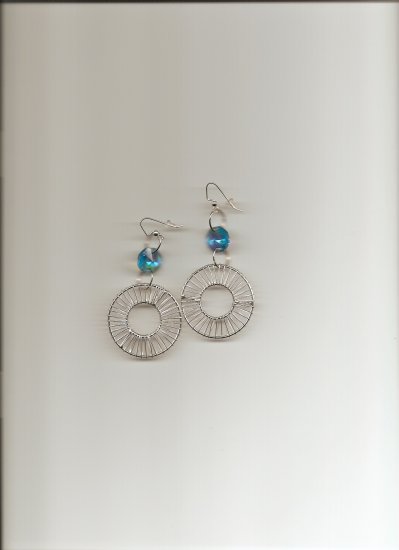 Turq Crystal Cylinder Earrings
