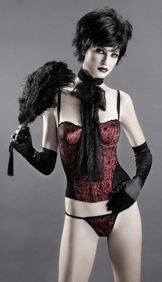 Satin bustier with underwired cups