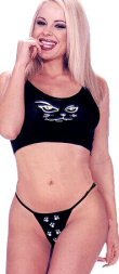 Kitty Print Crop Cami and Thong Set