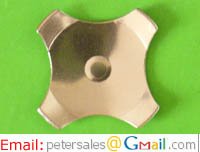 Cross Dome, Metal Snap Dome, Center Dimple, Diameter 8.5mm