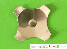 Snap Dome- Cross Dome, 4-Legs, Center Dimple, Dia 10mm