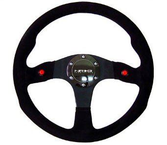 NRG 320mm Sport Suede Steering Wheel w/ 2 button