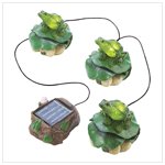Solar Frog Trio Garden Décor