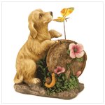 Puppy Love Solar Light-Up Statue