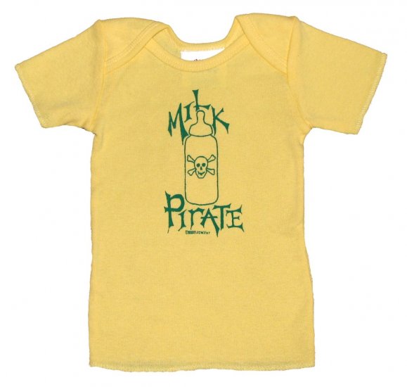 Milk Pirate Baby Bottle with Skull Yellow (6, 12, 24mos.)
