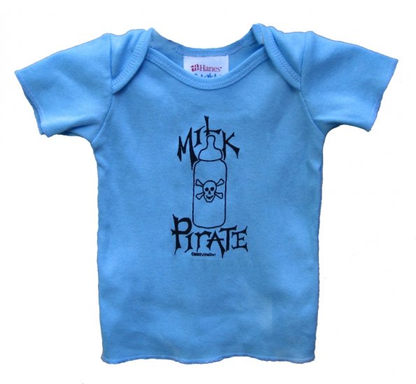 Milk Pirate Baby Bottle with Skull Blue (6, 12, 18, 24mos.)