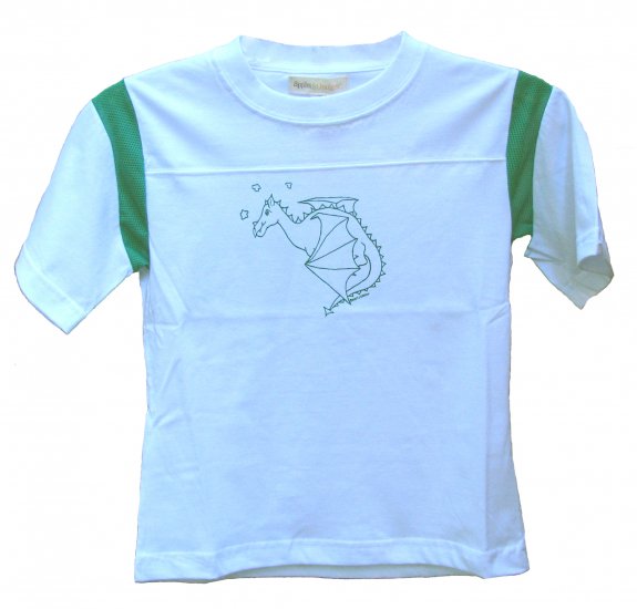 Flying Dragon White and Green Shirt (Child sizes 2T, 4T, 6)