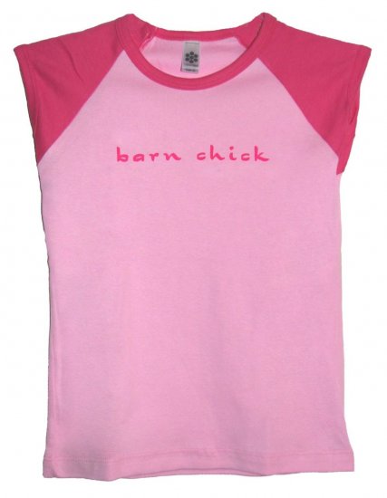 Barn Chick Pink Horse Shirt (Child Sizes 8, 10, 12)