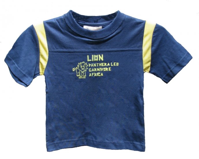 Lion Panthera Leo Carnivore Africa Zoo Navy/Yellow Mesh Shirt (2T, 4T and 6)