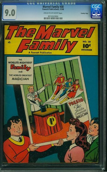 MARVEL FAMILY #30 CGC 9.0 HIGHEST GRADED COPY!