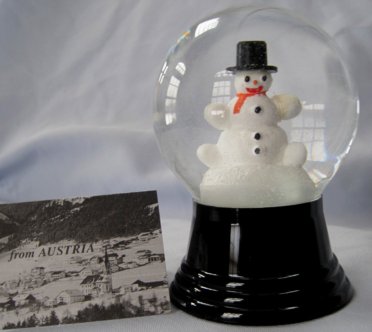 Austrian Perzy Glass Snowman Snowdome Waterglobe Snowglobe