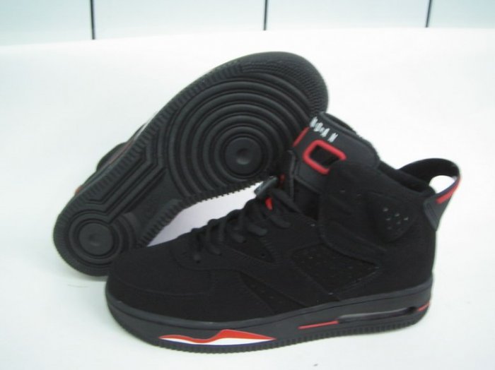 Men jordan Fusions Black Red and White