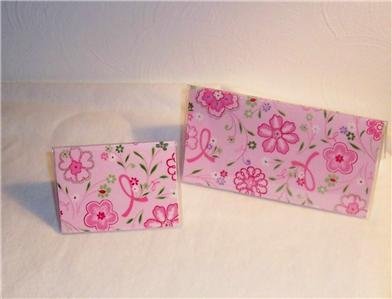 Breast Cancer Pink Ribbon Checkbook Cover Set