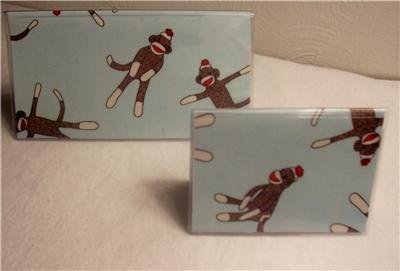 Funky Sock Monkey Checkbook Cover Set