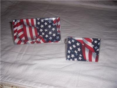 American Flag Checkbook Cover Set