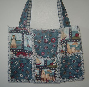 Freedom Ahoy Rag Quilt Tote Bag