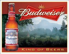 Budweiser Beer King Of Beers Tin Sign #1282