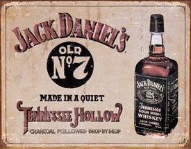 Jack Daniel's Tennessee Hollow Whiskey Tin Sign #1419