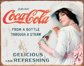 Coca-Cola White Dress Tin Sign #1473