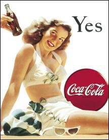 Coca-Cola White Swimsuit Girl Tin Sign #1056