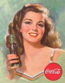 Coca-Cola Beautiful Brunette Tin Sign #1227