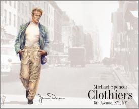 James Dean Michael Spencer Clothiers Tin Sign #636