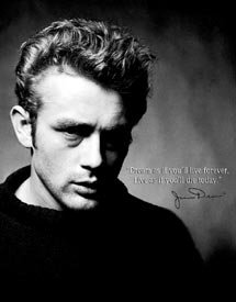 James Dean Portrait Live Forever Tin Sign #1485