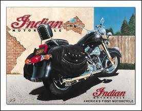 Indian Chief Shop Motorcycle Tin Sign #1085