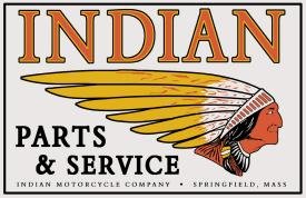 Indian Parts And Service Motorcycle Tin Sign #583