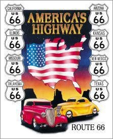 Route 66 America's Highway Tin Sign #605