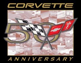 50th Anniversary Logo Chevy Corvette Tin Sign #1014