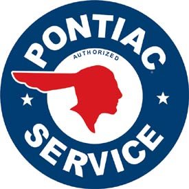 General Motors Pontiac Service Round Tin Sign #184