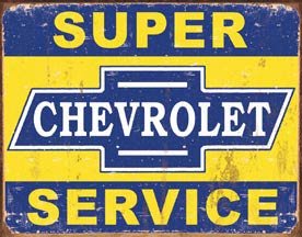 General Motors Chevrolet Service Tin Sign #1355