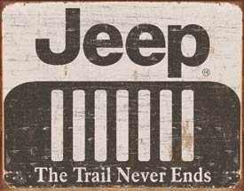 Jeep Logo Weathered Tin Sign #1431