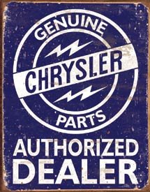 Chrysler Car Parts Tin Sign #1386