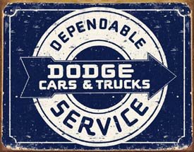 Dodge Car Service Tin Sign #1320