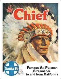 Chief Santa Fe Train Tin Sign #828