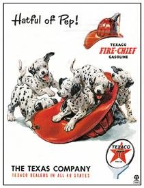 Texaco Gasoline Fire Chief DalmationTin Sign #827