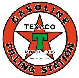 Texaco Gasoline Round Tin Sign #205