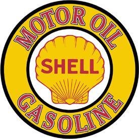 Shell Motor Oil Gasoline Round Tin Sign #830